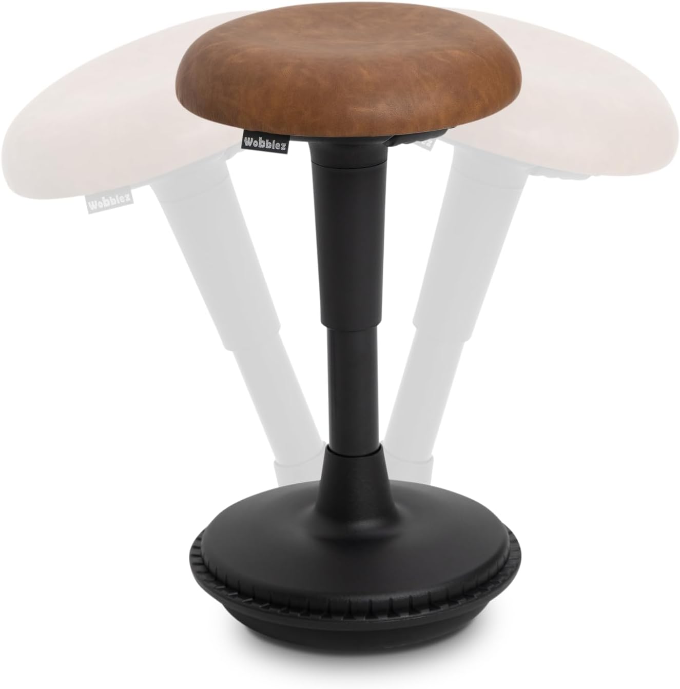 Ergonomischer Wackelhocker, höhenverstellbar, 43-63 cm, Cognac Schwarz