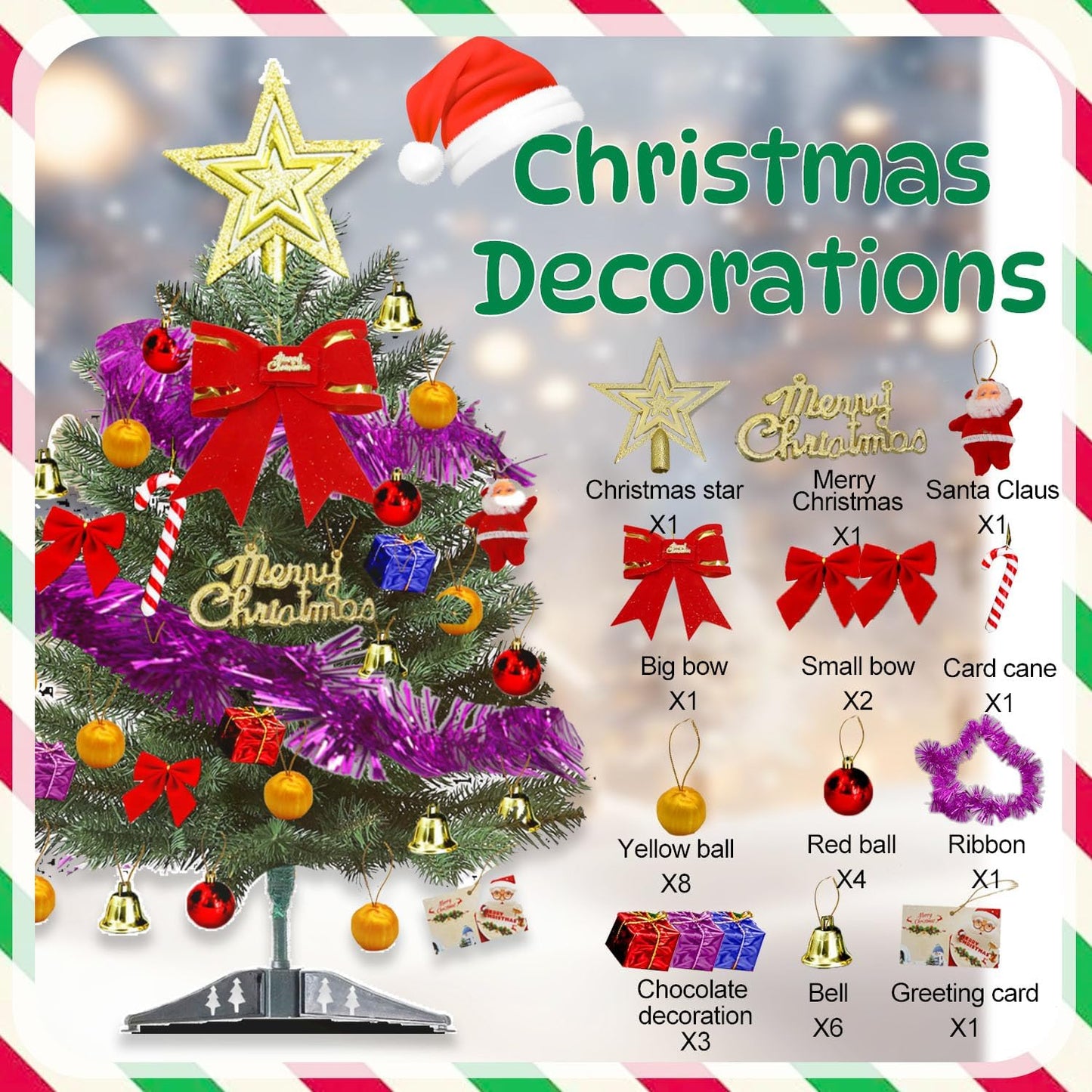 Mini-Weihnachtsbaum mit Deko-Set