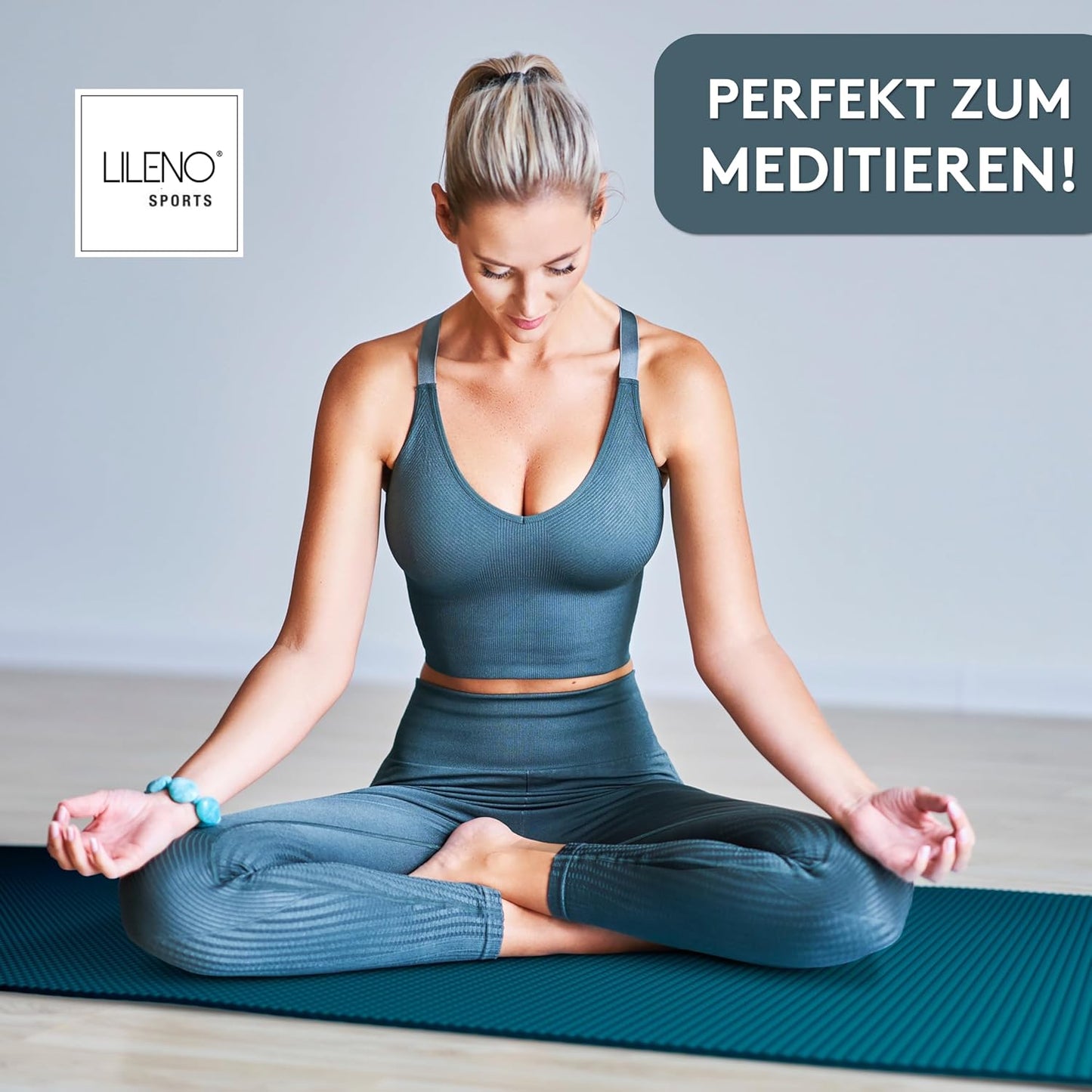 Yoga- und Fitnessmatte mit Tragegurt, 60 x 180 cm Caribbean Sea