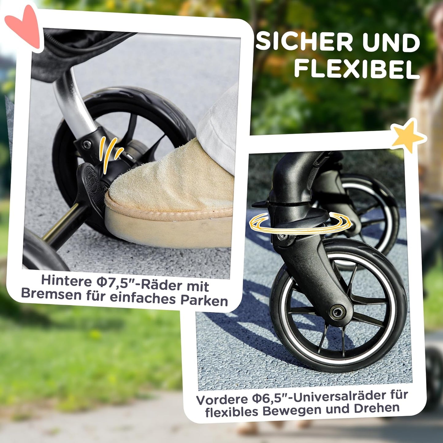 Klappbarer Hundewagen mit Kissen und Netzfenstern, Grau One Size