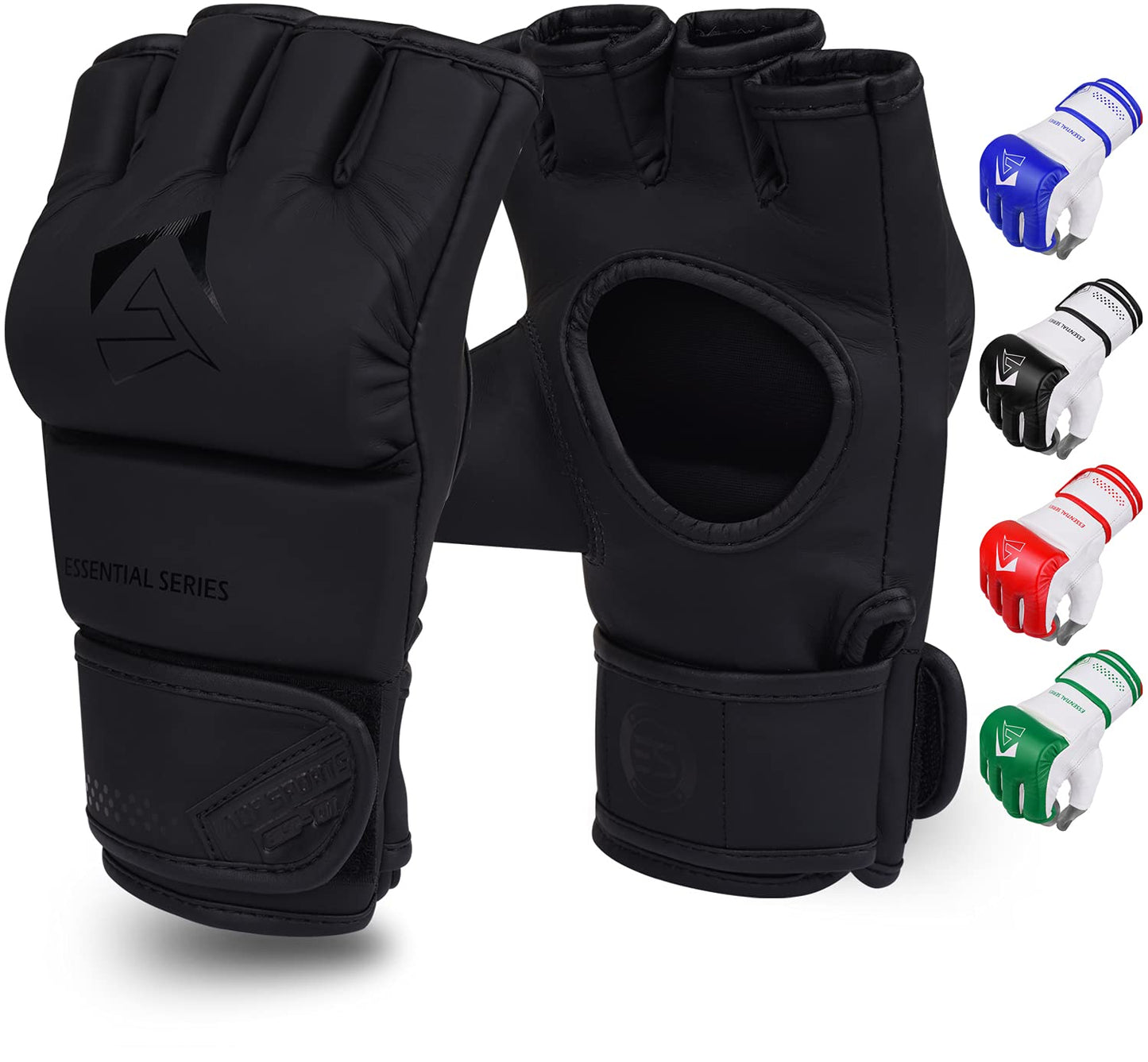 MMA-Trainingshandschuhe, Mattschwarz S