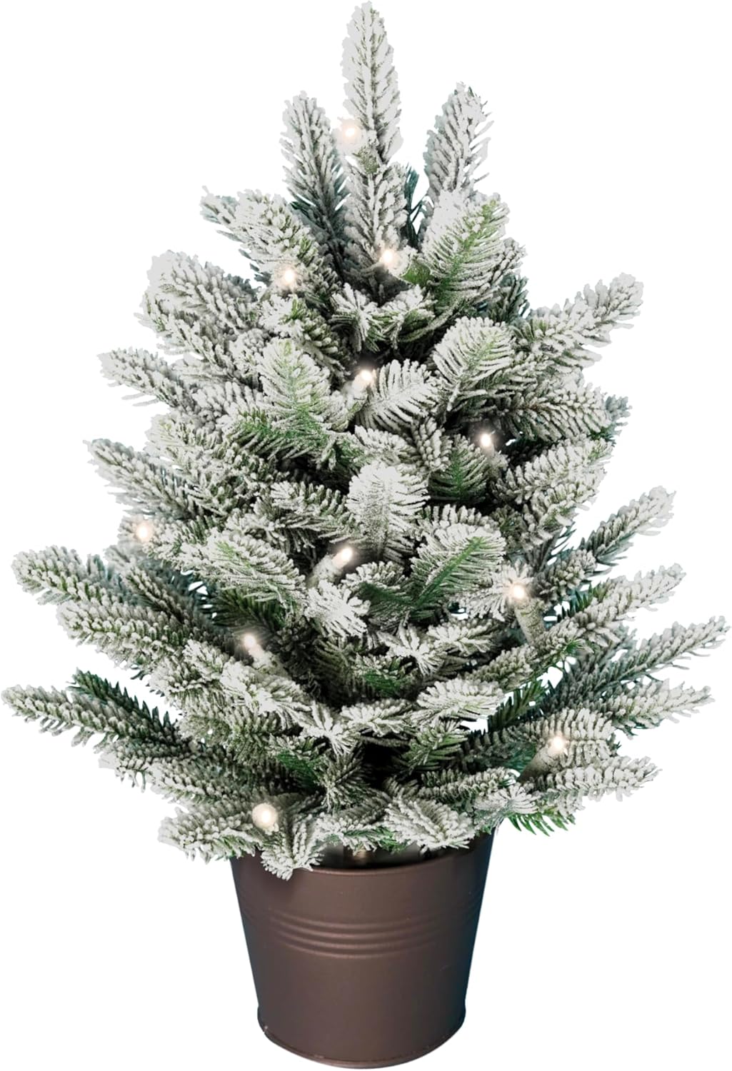Künstlicher Weihnachtsbaum mit LED & Schnee, 80 cm, Mit Beleuchtung & Schnee