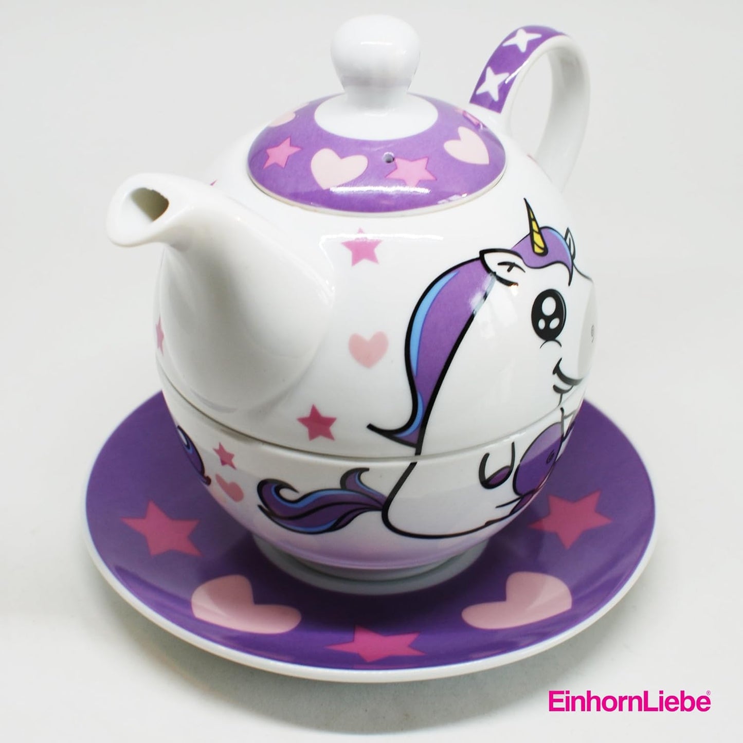 4-teiliges Einhorn Teeservice