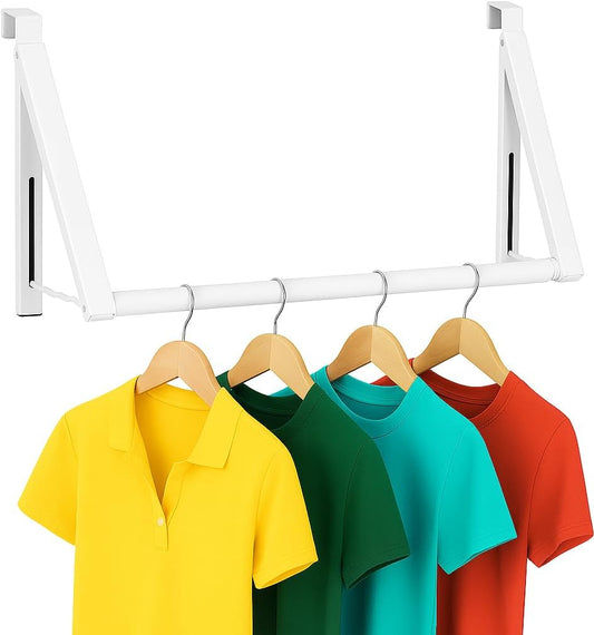 Erweiterbarer Kleiderständer für Türen und Schränke, Double Hanger with Rod Weiß