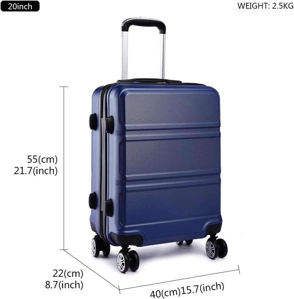ABS Kabinenkoffer Handgepäck mit TSA-Schloss 55 cm, Dunkelblau