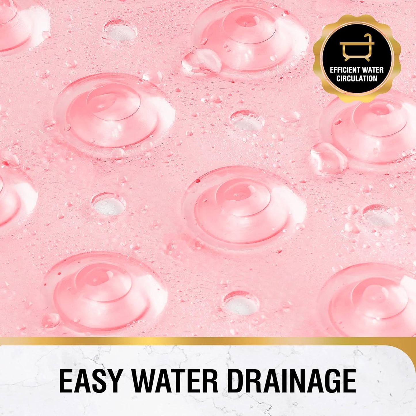 Rutschfeste Badewannenmatte schimmelresistent, Rosa