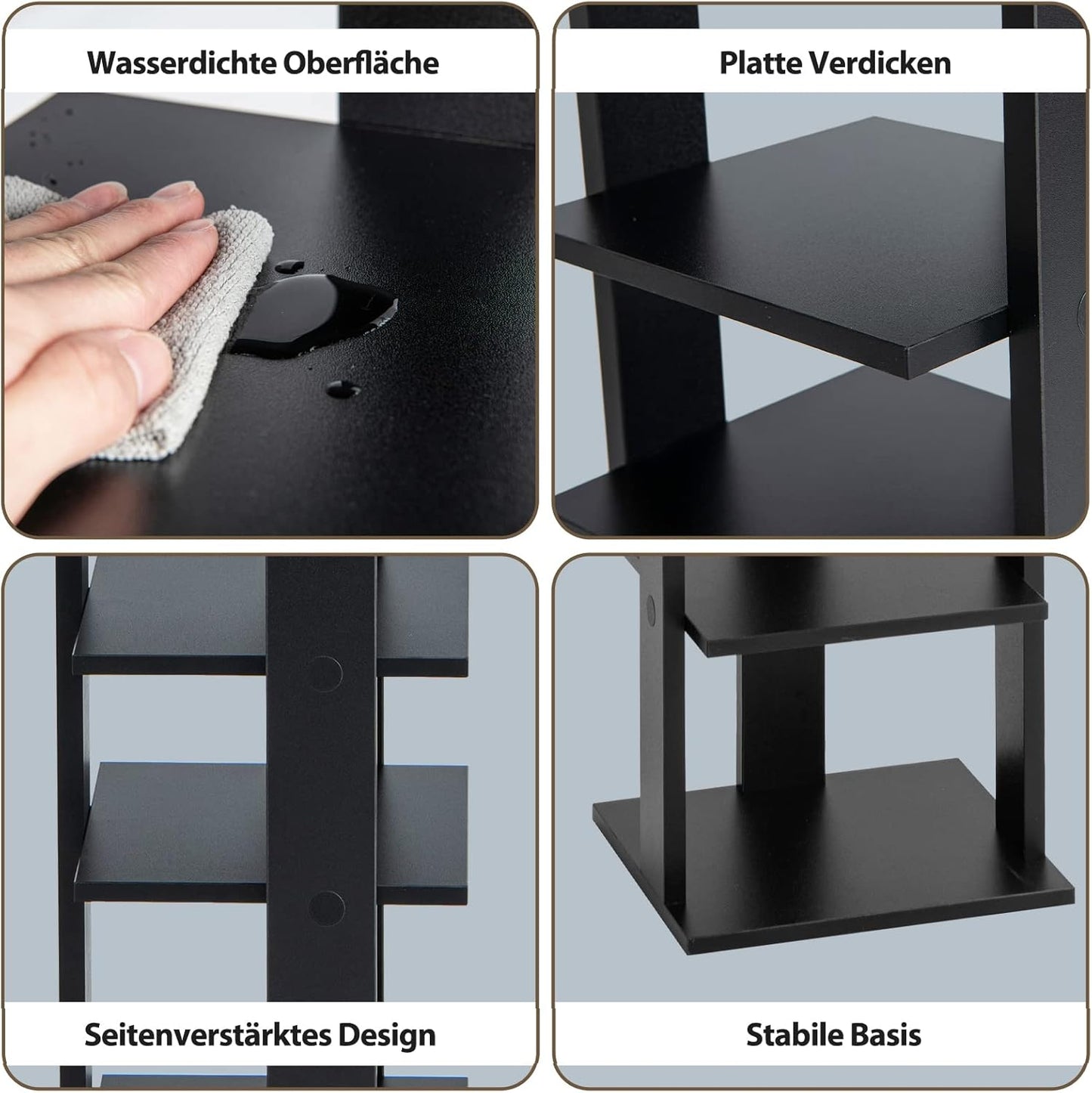 Vertikaler Schuhständer, Einzel Schwarz