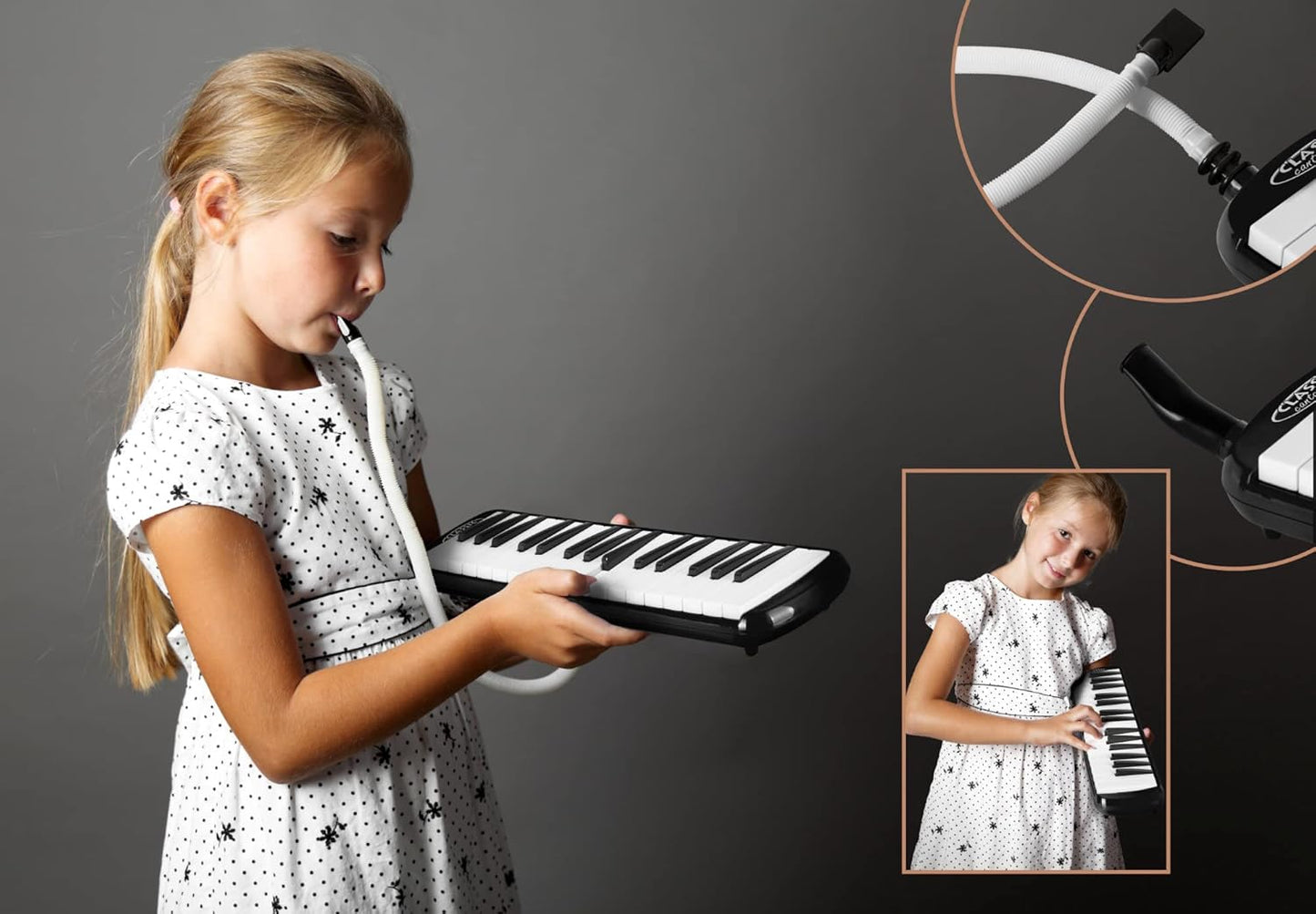Melodica mit 32 Tasten für Kinder, Schwarz