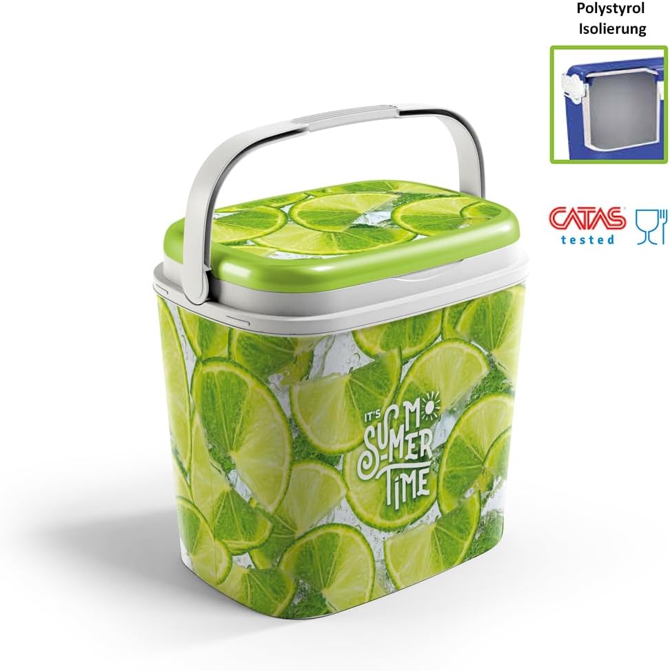 Passive Kühlbox mit Griff, 27 L / Limette
