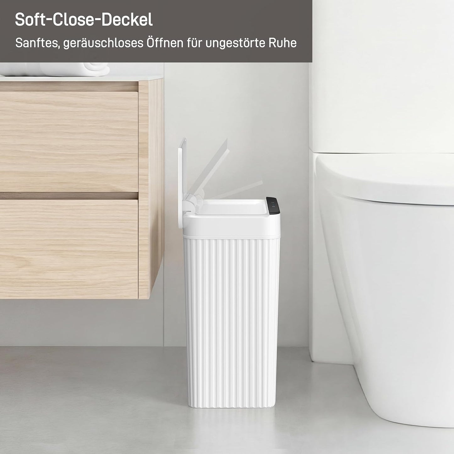 Sensor-Mülleimer Brio Slim, Brio 10L-Weiss