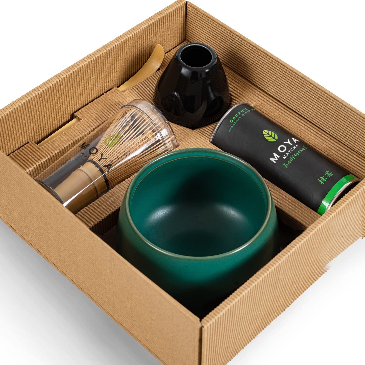 Matcha-Set (5-teilig, BIO-Qualität), 5-teiliges Traditional Matcha Set grüner Schale