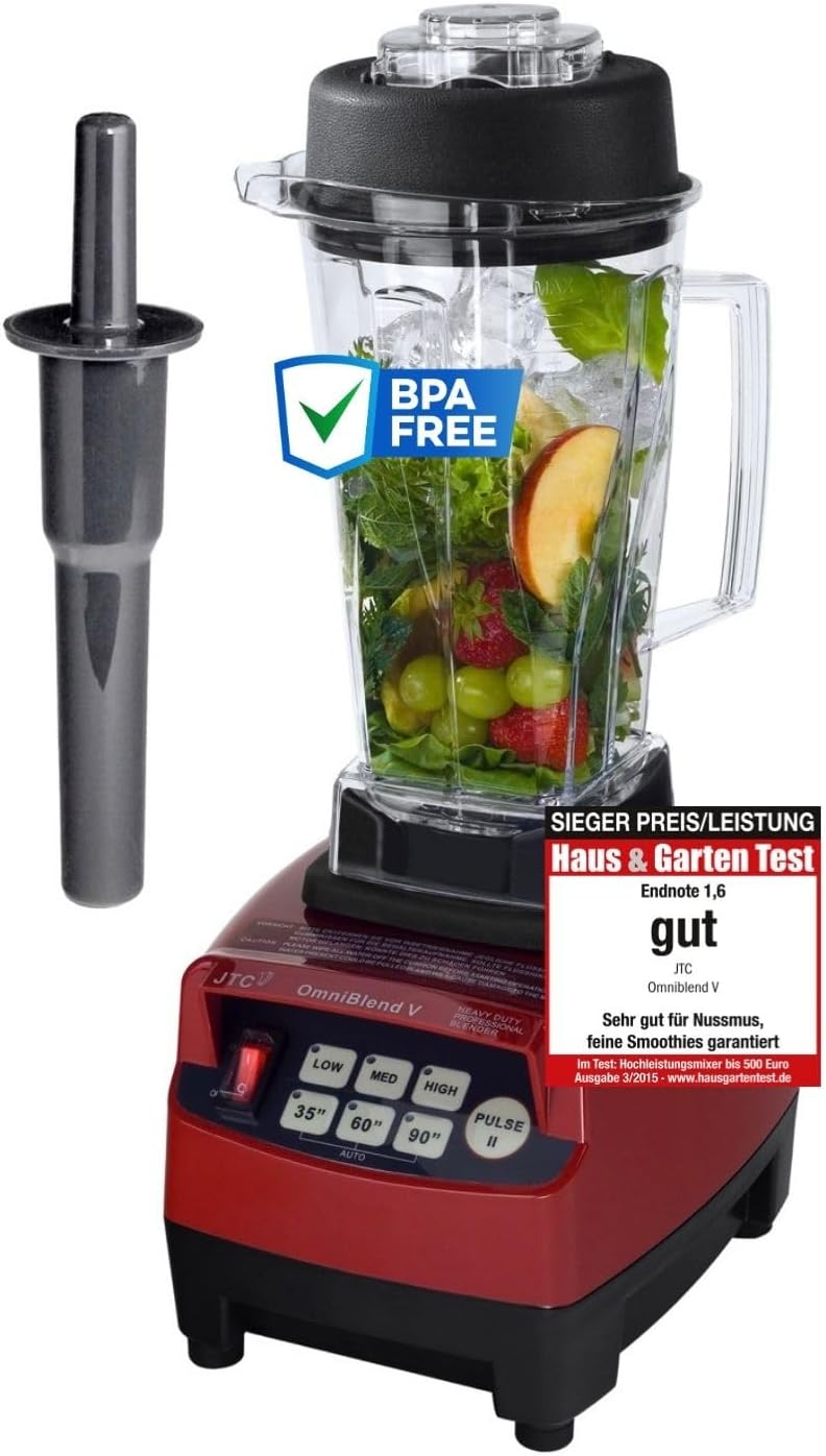 Smoothie Standmixer, 2L BPA-FREI Rot
