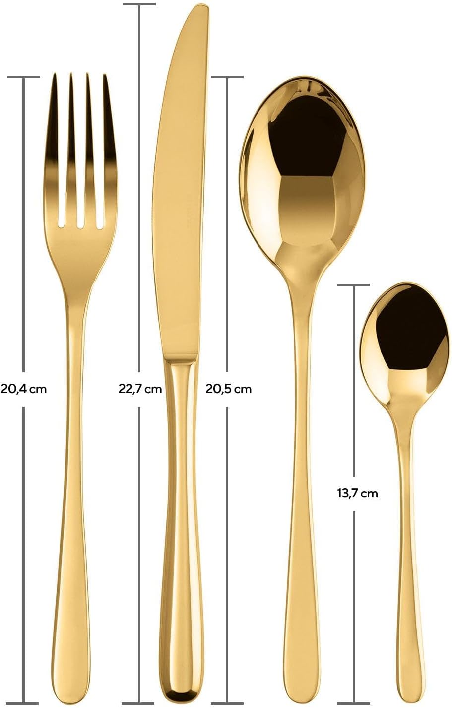 24-teiliges Besteck-Set Taste in Gold