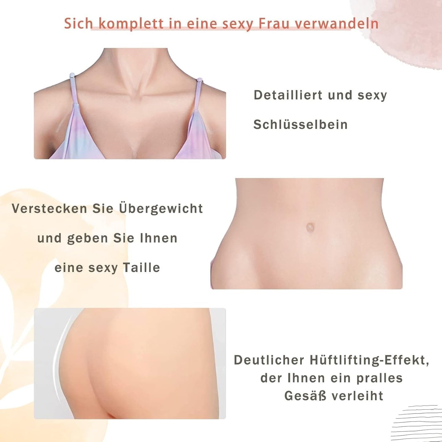 Silikon-Bodysuit C-Cup für Cosplay, .Gelb