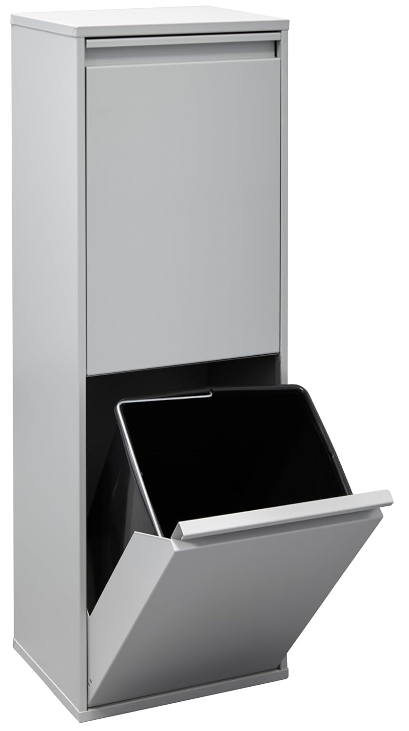 Mülltrennsystem mit 2 Fächern, Grau / Basic - Ohne Aufbewahrungsbox