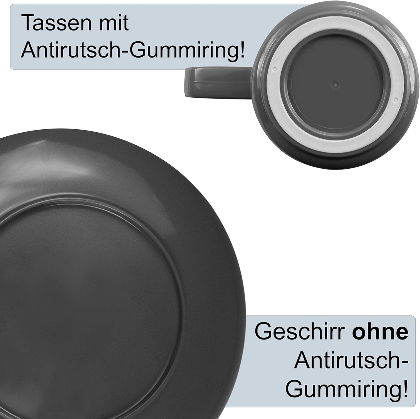 Campinggeschirr-Set für 4 Personen, 16 Teile - Geschirr+tassen