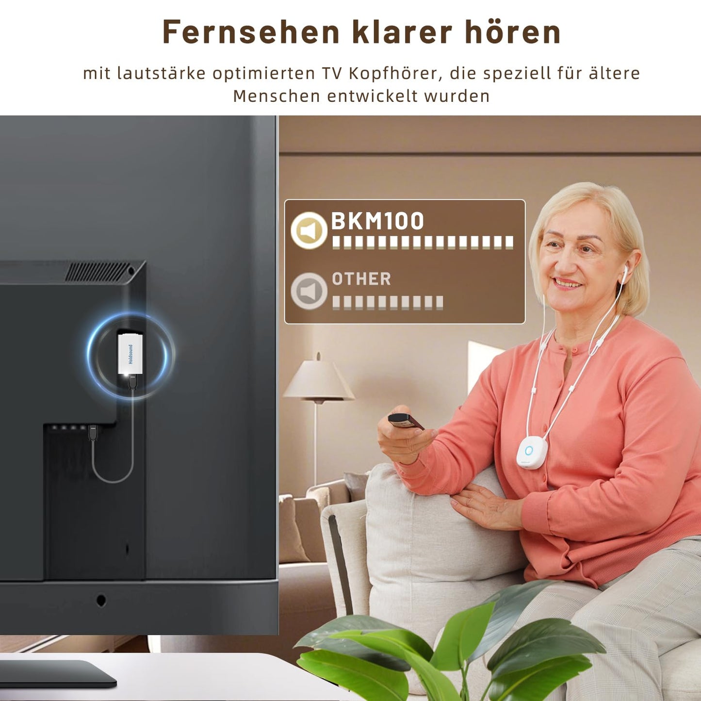 Funkkopfhörer für TV, Milchweiss