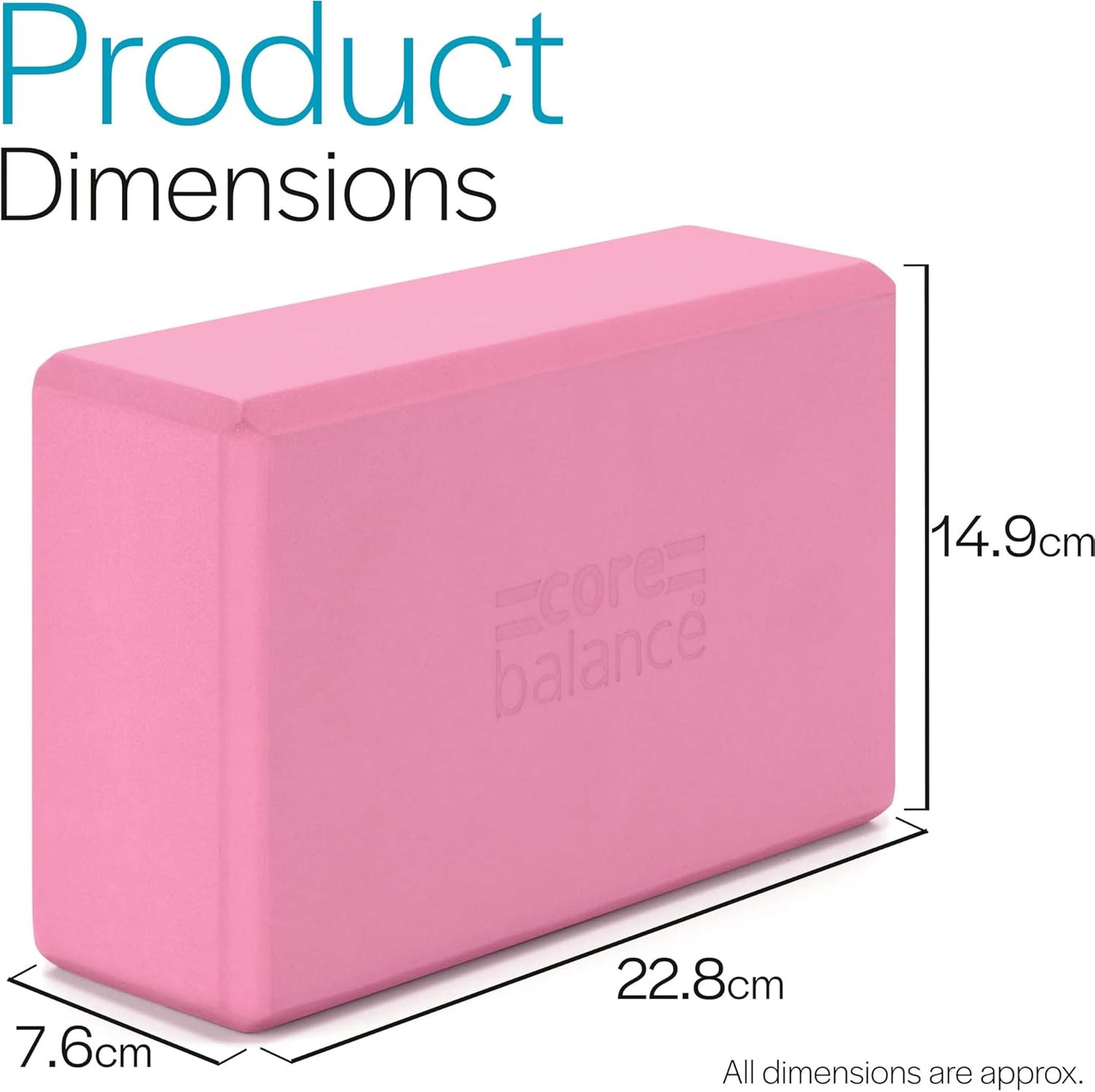 3-teiliges Yoga-Blöcke & Gurt-Set, Pink
