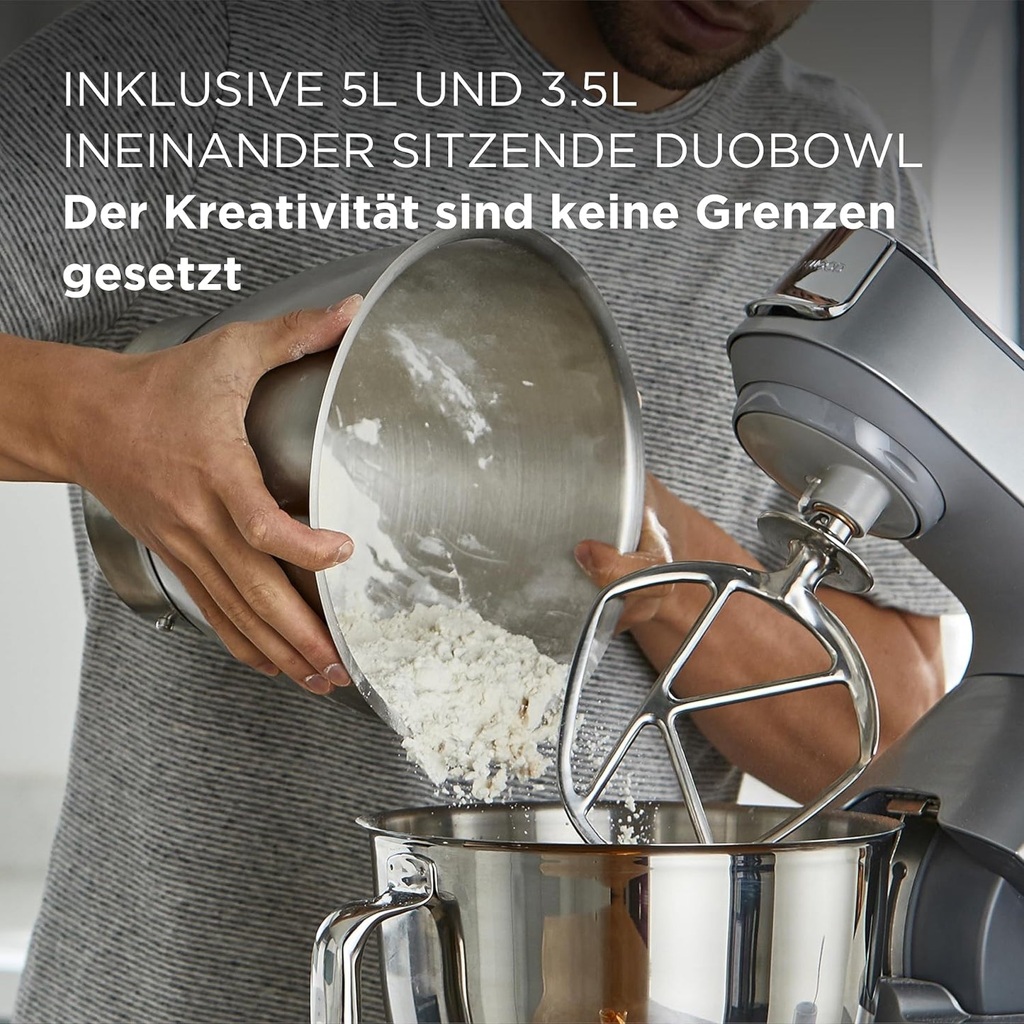 Titanium Chef Küchenmaschine mit Waage, 2 Schalen