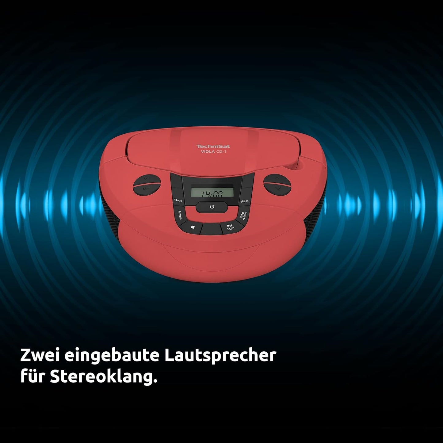 Tragbare CD-Boombox, rot