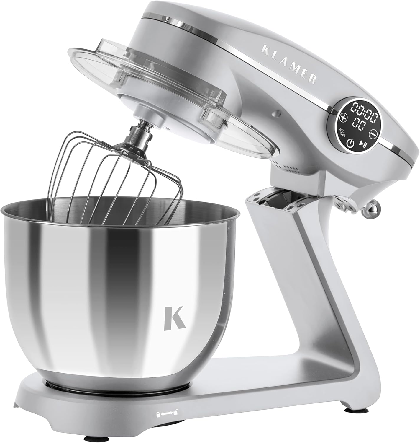 Küchenmaschine mit Edelstahl-Rührschüssel, Premium Silber