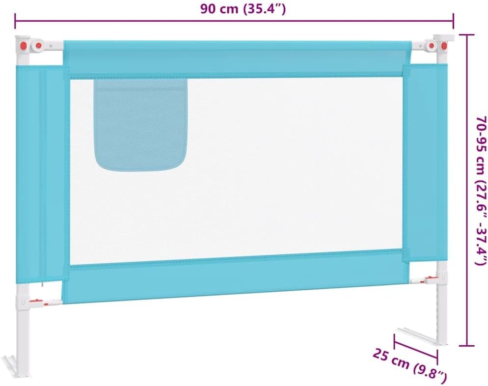 Kleinkind Bettschutzgitter, 90 x 25 cm Blau