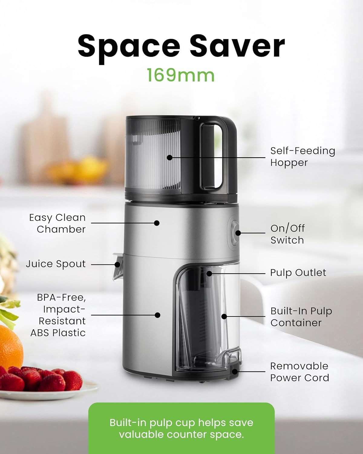 Slow Juicer H400, Grau