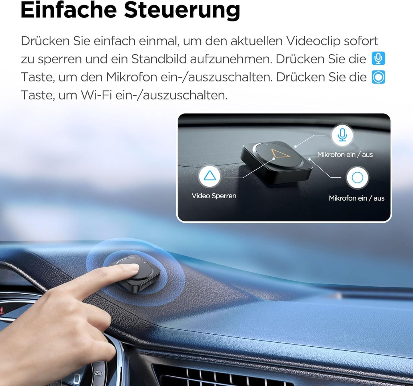 Bluetooth Fernbedienung für Dashcams