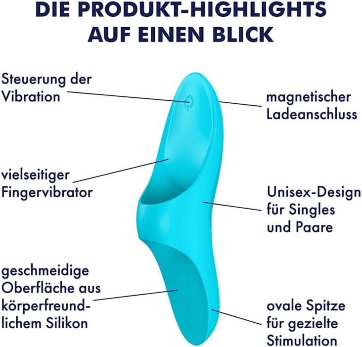 Teaser Finger-Vibrator mit 12 Vibrationsprogrammen, Türkis Einheitsgrösse