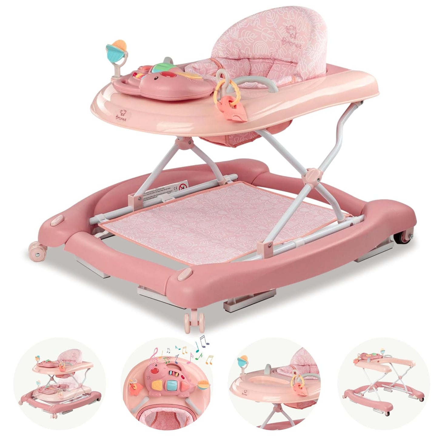 5-in-1 Babywalker Gehfrei mit Musik & Licht