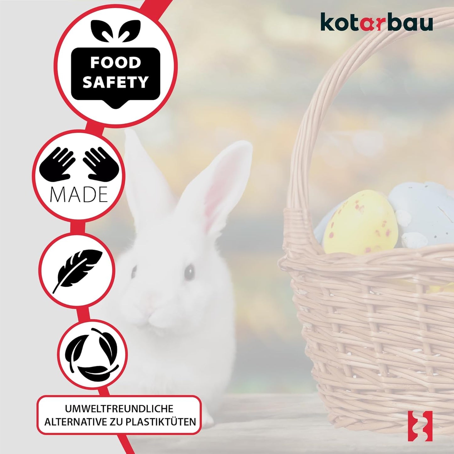 Weidenkorb mit Henkel für Ostern & Picknick, Rund - Natural Klein