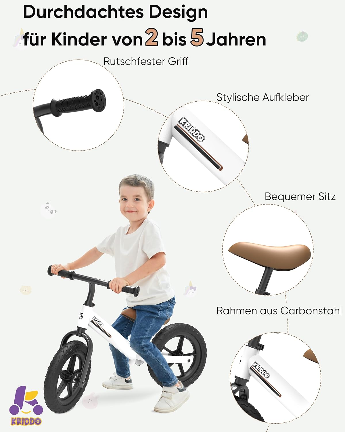 Laufrad für Kinder, Weiss
