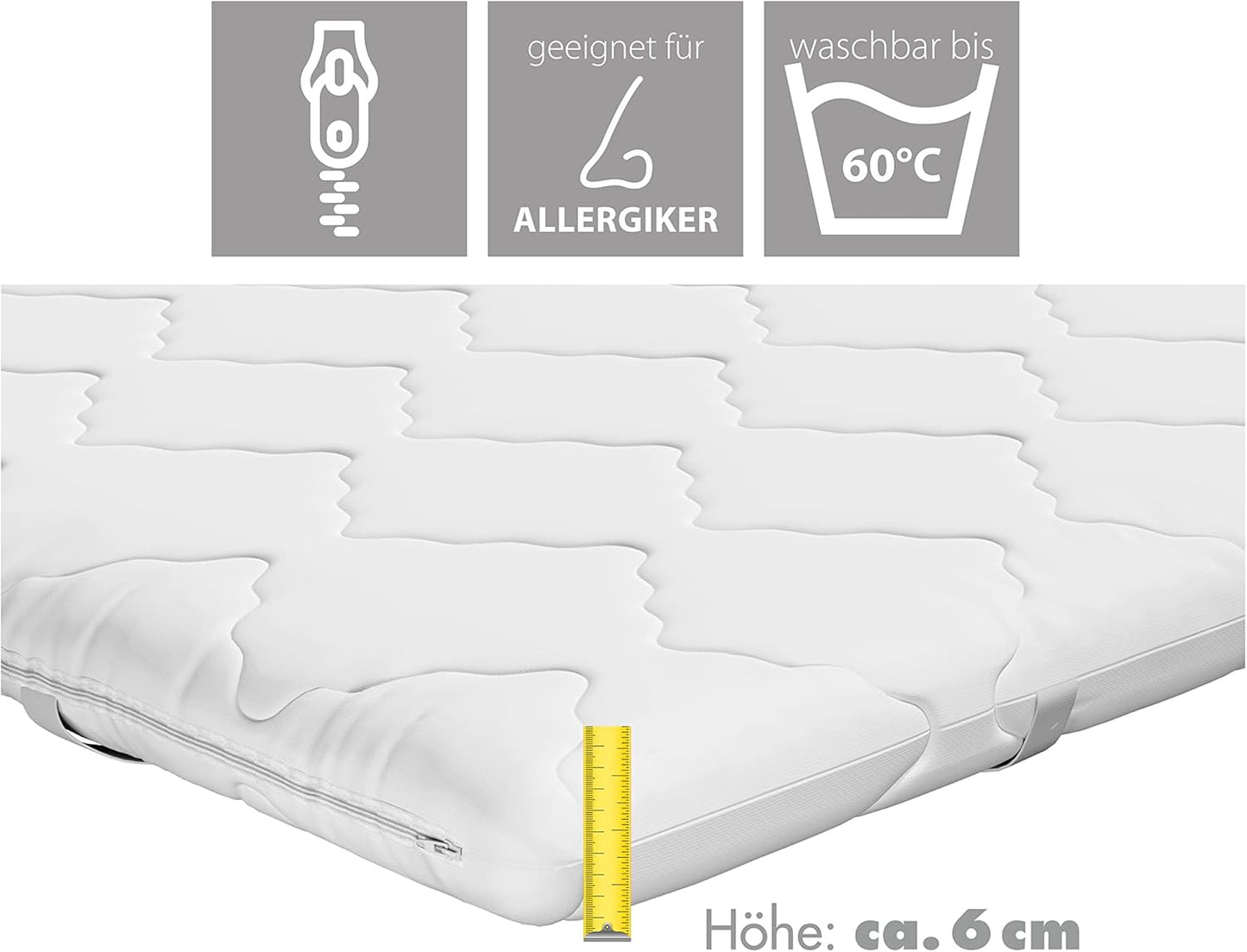 Matratzentopper, 80x200cm|Komfortschaum