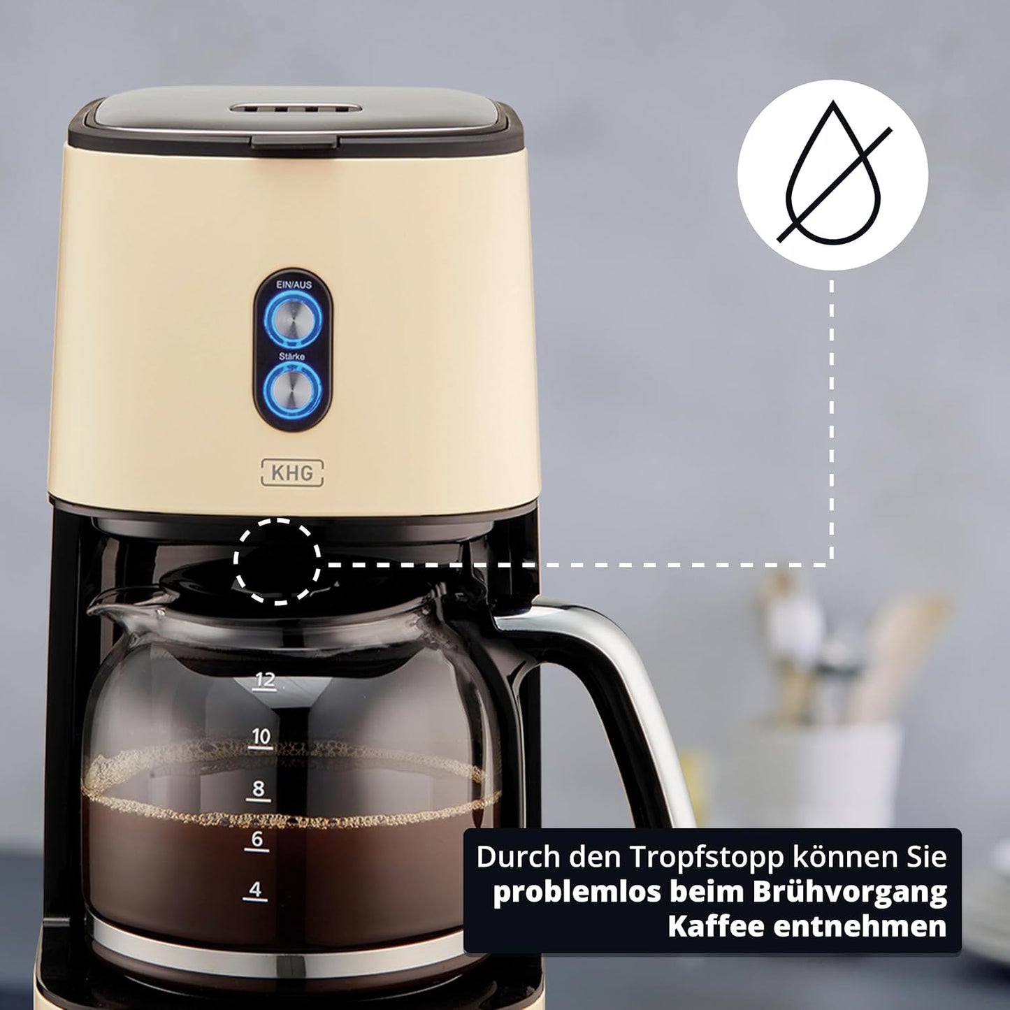 Retro Filter-Kaffeemaschine KA-185 CE, 12 Tassen