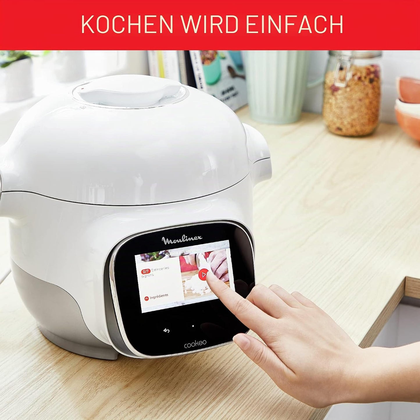 Cookeo Touch Mini Multicooker, 100 Rezepte + unbegrenzt in WLAN 3 Liter