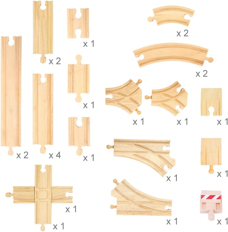 25-teiliges Holzschienen-Set