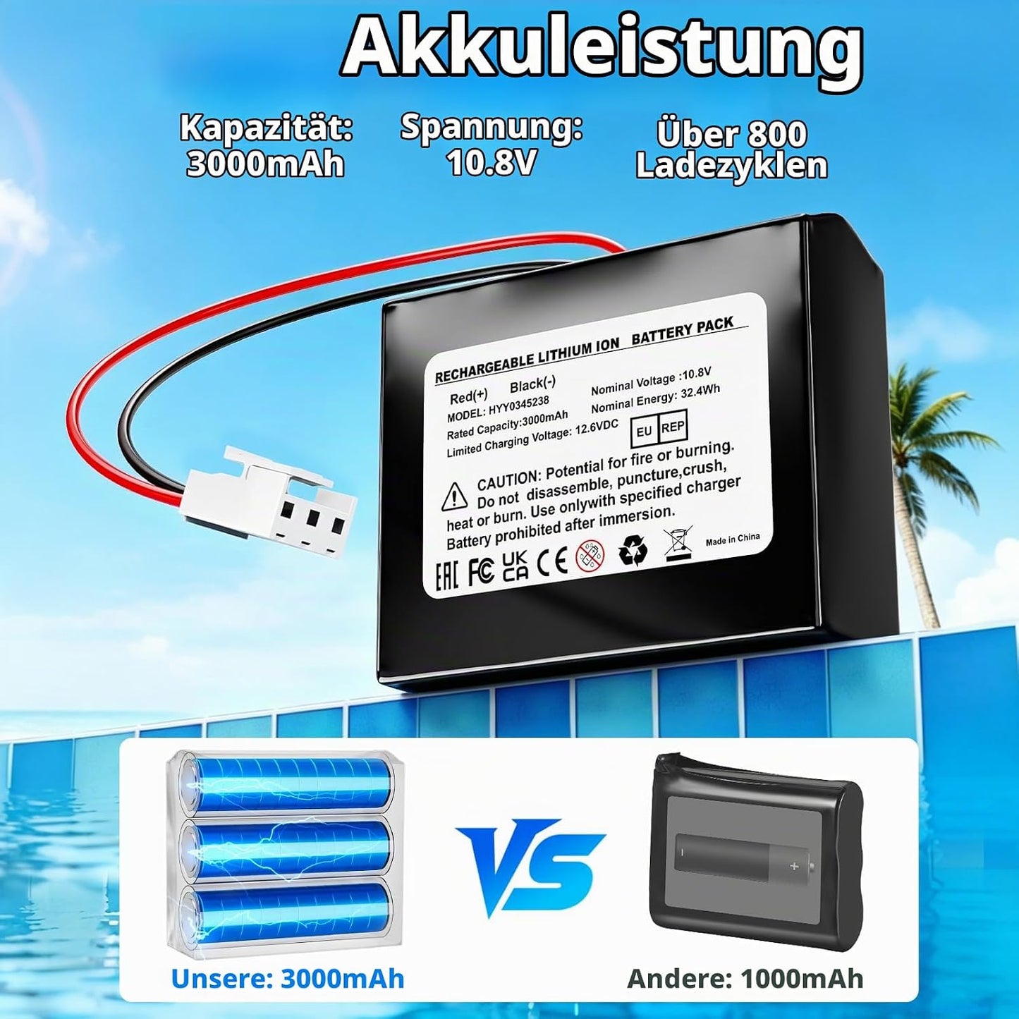 Ersatzakku für kabellosen Poolreiniger Scuba SE