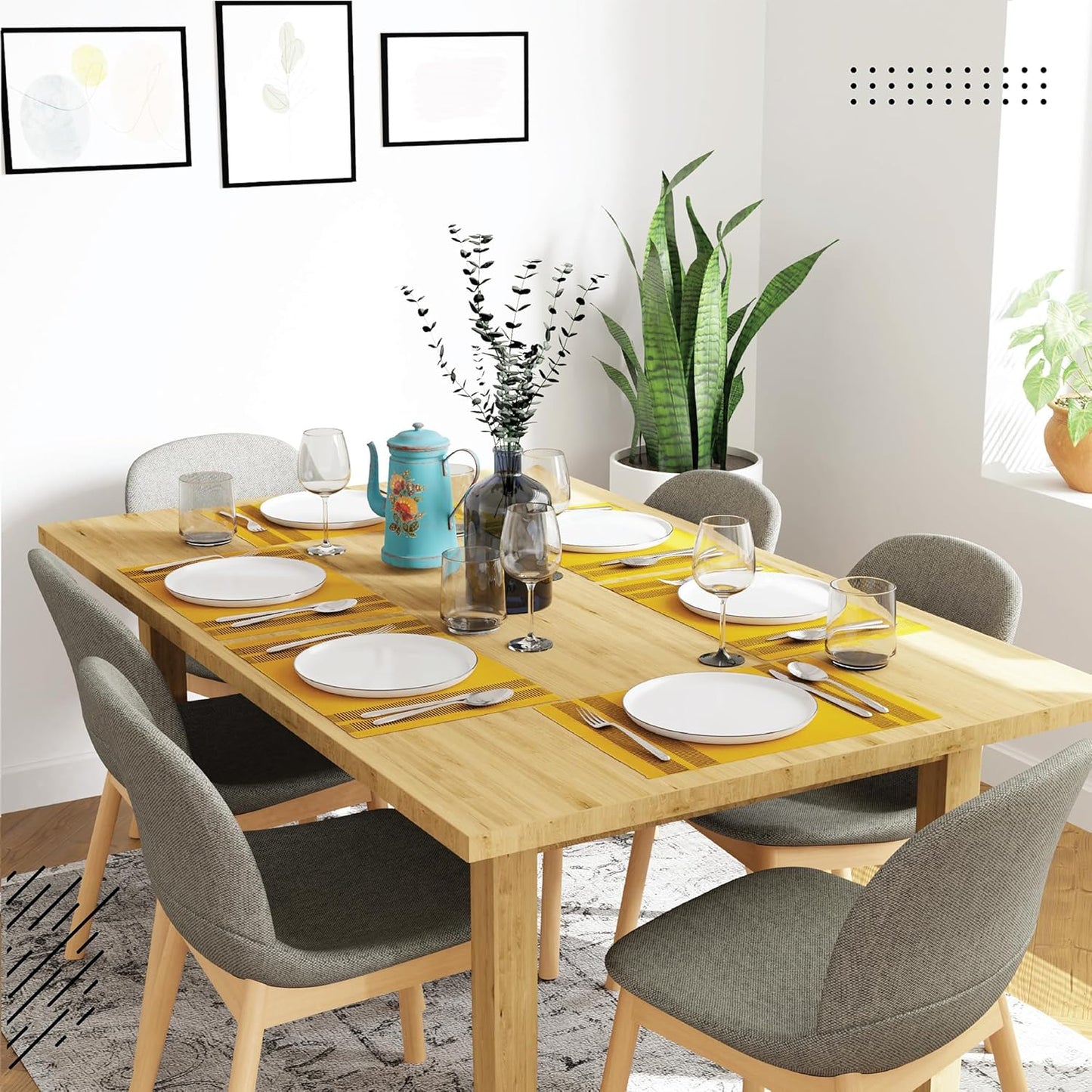 Platzsets Esstisch-Set (6 Stück), 46x32 cm (Set of 6) Leiter Gelb
