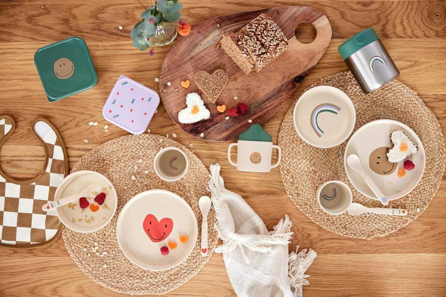 Kindergeschirr Set Happy Rascals Smile, Blau