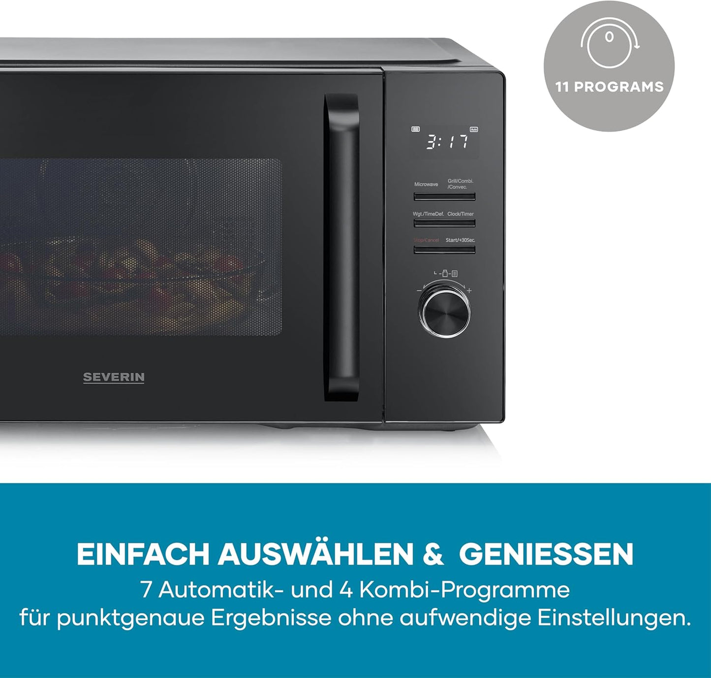 3-in-1 Mikrowelle MW7798, 3-in-1 (Mikrowelle+Grill+Heissluft), 30L XXL