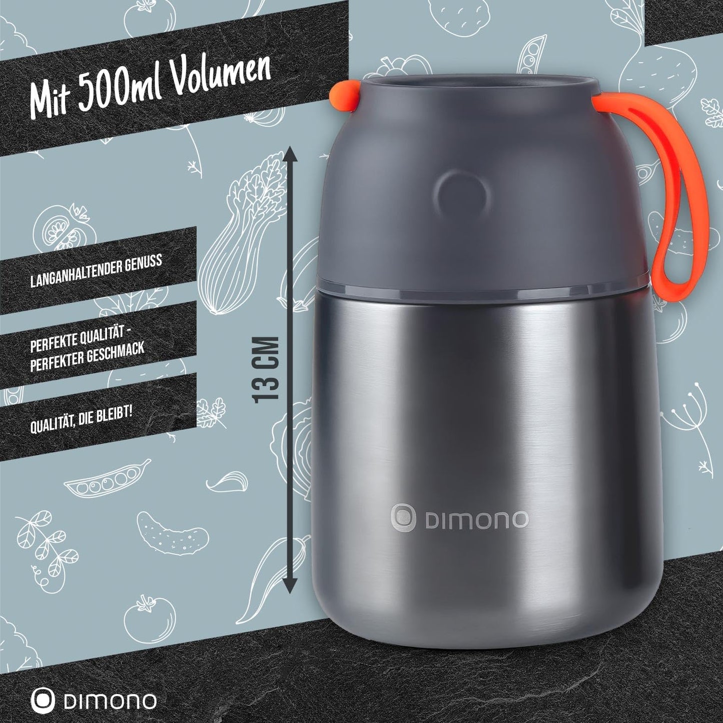 Thermobehälter mit Besteck, 500 Ml