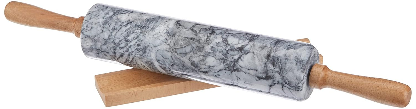 Teigrolle aus Marmor mit Ablage