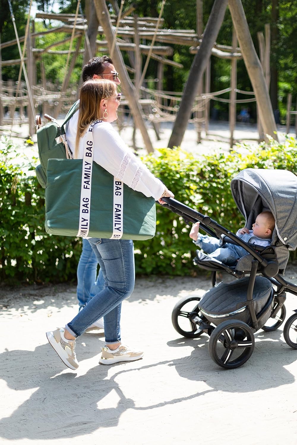 Wickeltasche mit abnehmbarer Zusatztasche, Grün