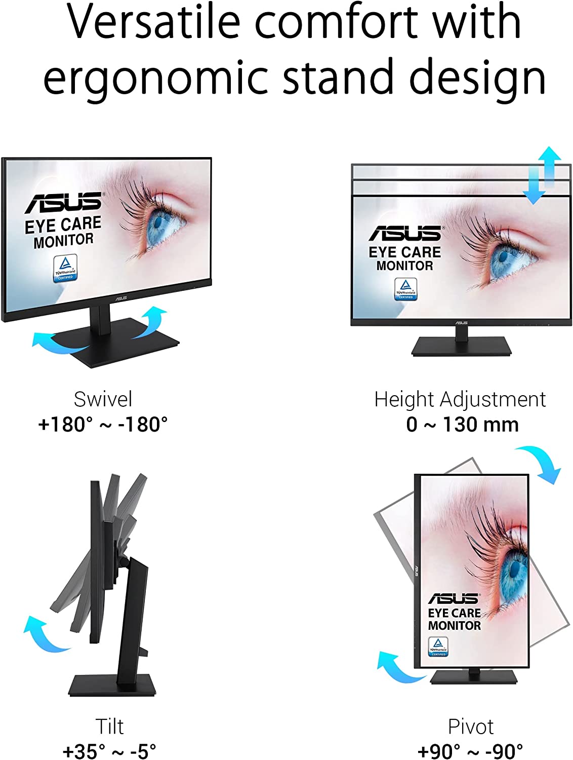 VA24DQSB, LED-Monitor, 24" Full HD IPS höhenverstellbar DP, HDMI, D-Sub, 75Hz