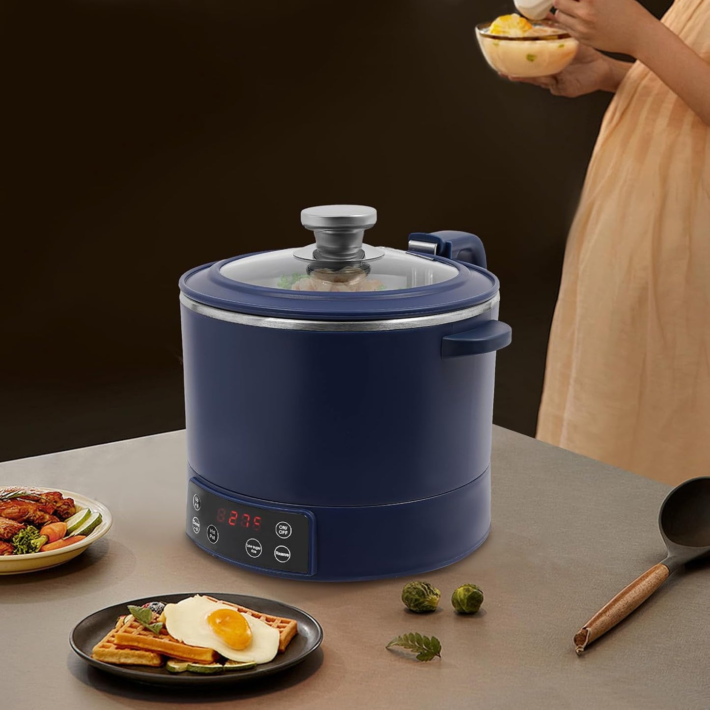Elektrischer Reiskocher, 3L, Blau
