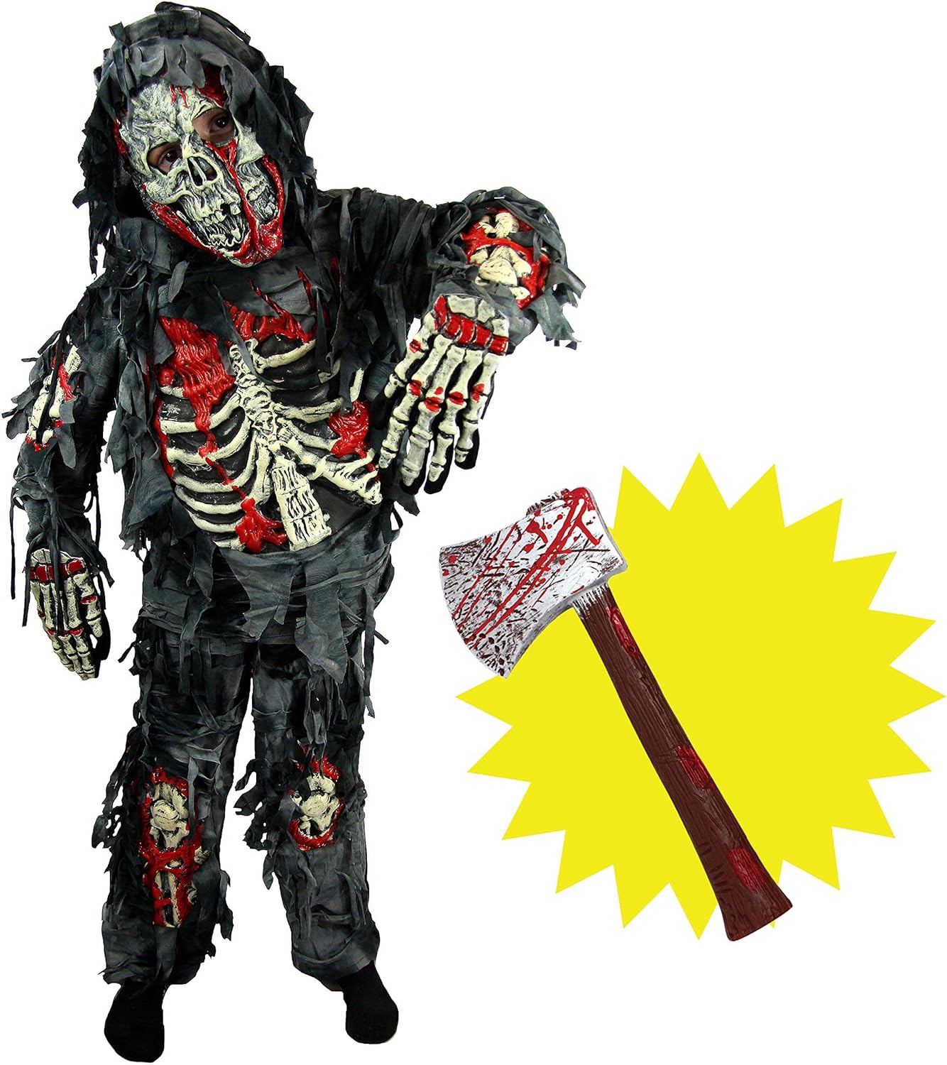 Zombie, S (5–7 Jahre) Schwarz