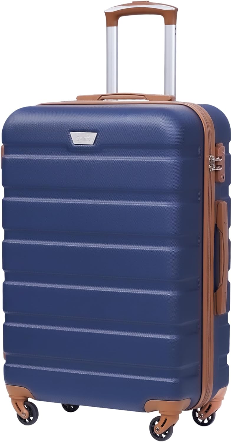 Hartschalen-Handgepäckkoffer mit TSA-Schloss, Blau/Braun Handgepäck