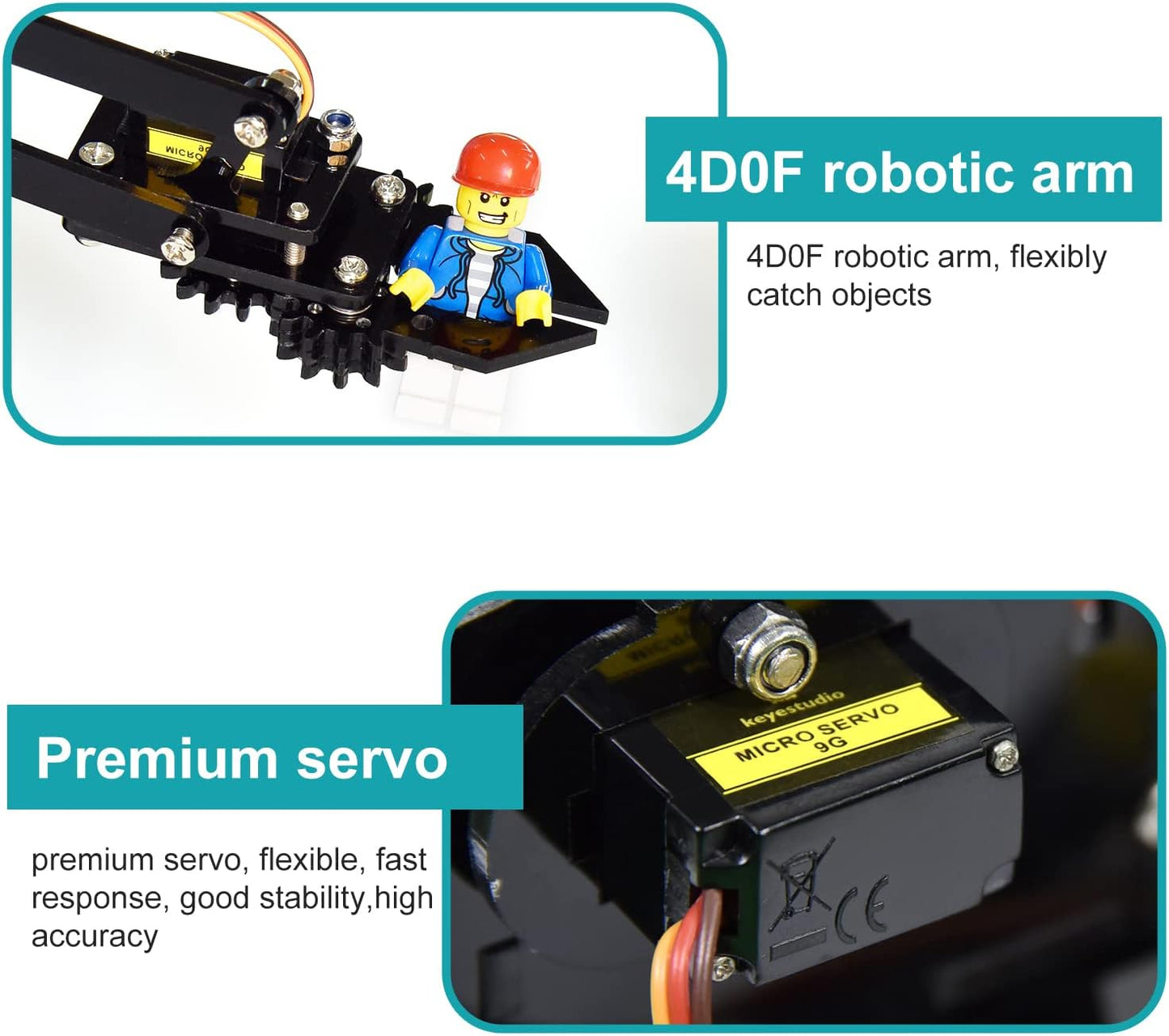 Roboterarm Bausatz mit Servosteuerung, Yellow
