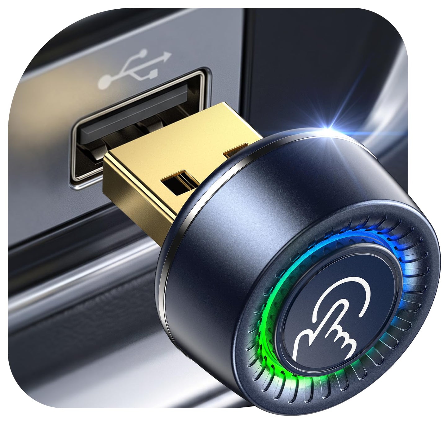 Kabelloser CarPlay Adapter für iOS & Android, Tiefschwarz