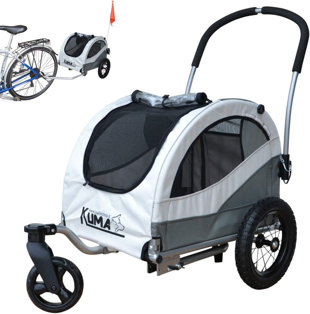 2-in-1 Hundebuggy & Fahrradanhänger Kuma, Grau